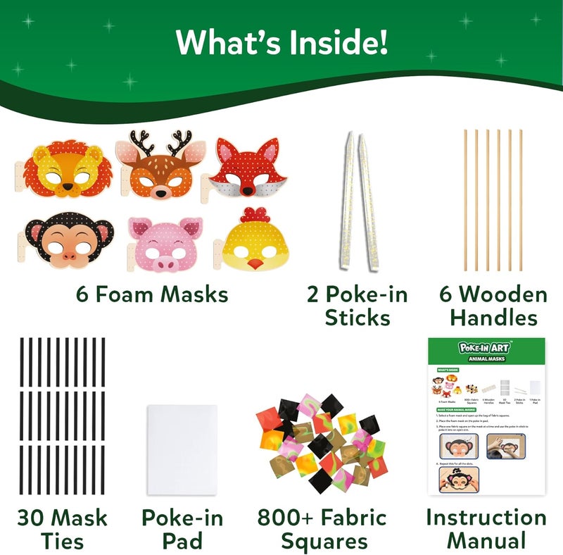Skillmatics Poke-in Art - Animal Masks, Mess-Free Fun for Kids, DIY Wood Craft Kits, Creative Activity, Gifts for Girls & Boys Ages 4, 5, 6, 7, 8, 9 - Image 4